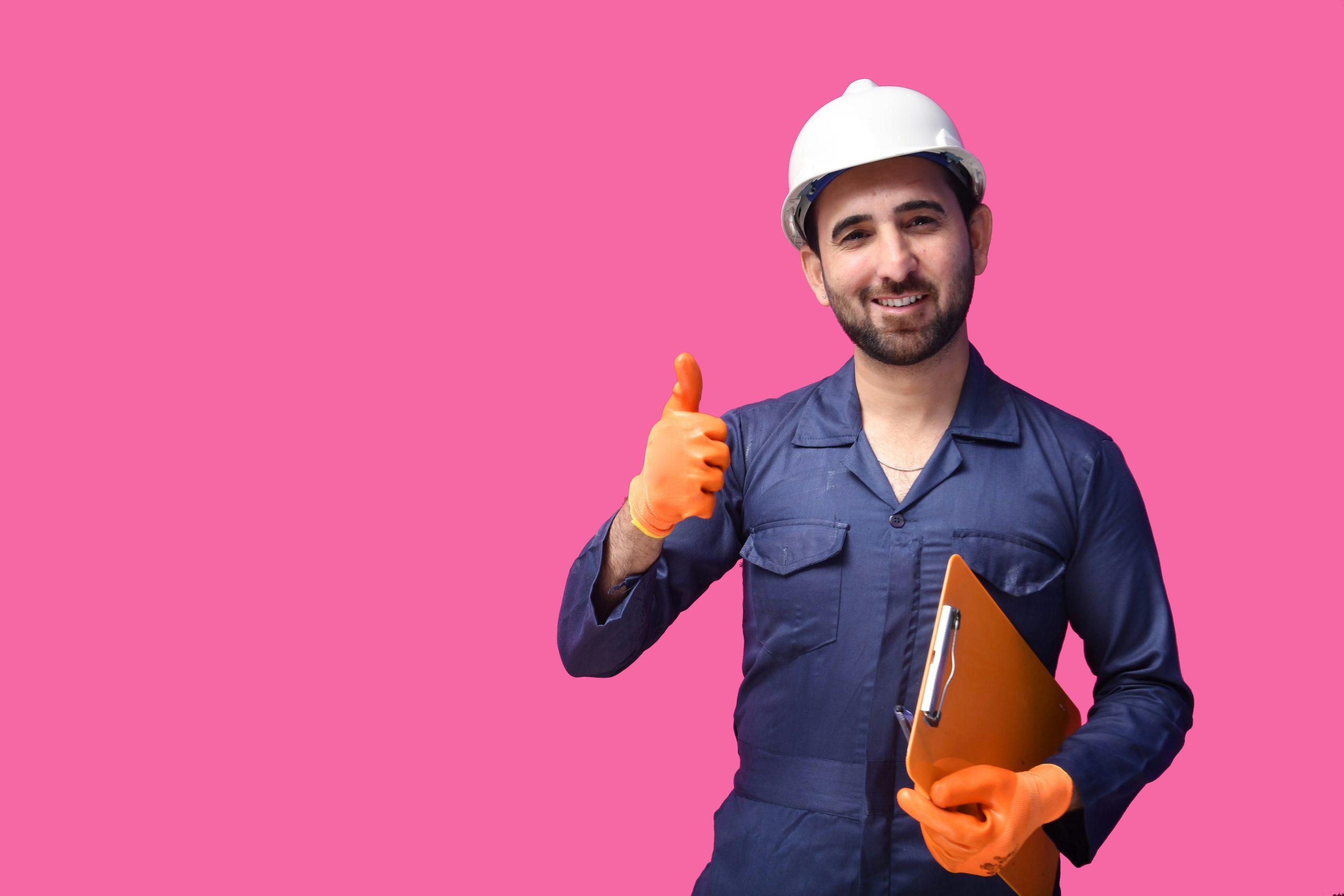 plumber doing a thumbs-up hand gesture